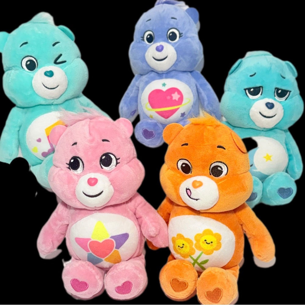 5 Care Bears Plush Toy Set True Heart, Friend, Bedtime, Daydream & Song Bears